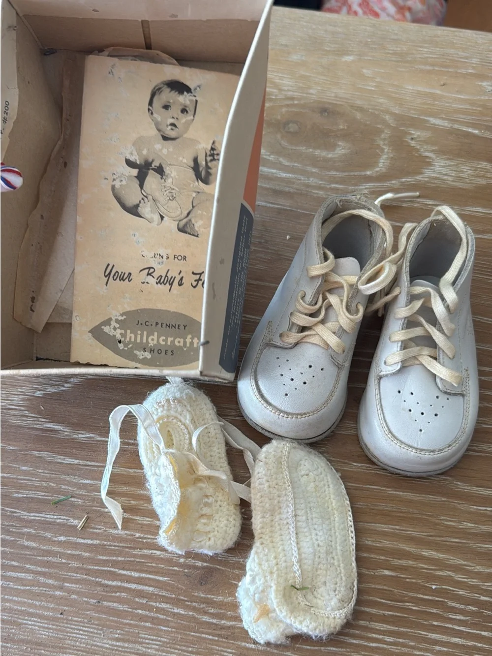 Vintage JCPenney Baby shoes with original box and insert